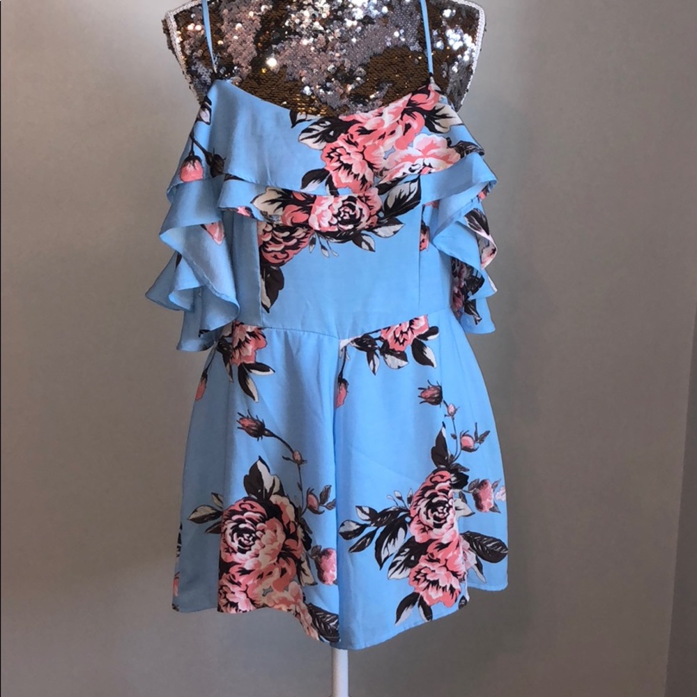 Floral Linen Off Shoulder Romper